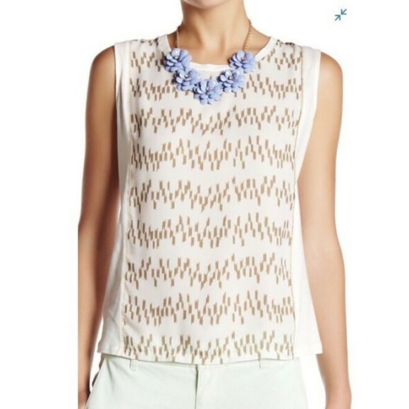 J. Crew Tops - JCREW Ivory Gold Blouse